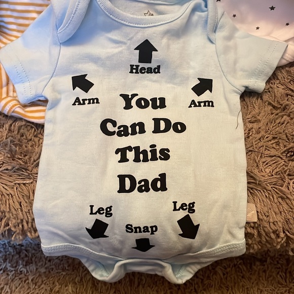 YOU CAN DO THIS DAD  3-6 Month Onesies Lot of 5 - Picture 2 of 11
